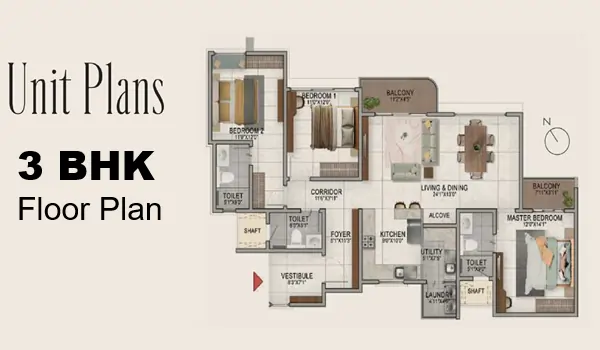 Featured Image of Godrej Parkshire 3 BHK Floor Plan